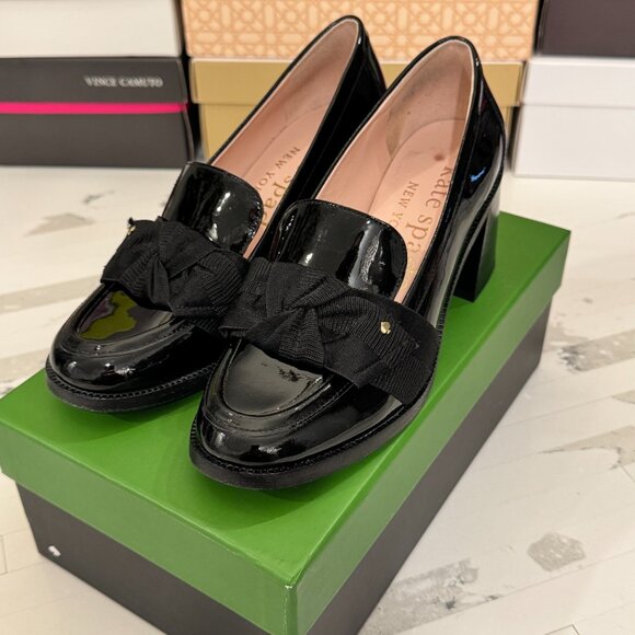 Kate Spade New York Women's Leandra Slip On Loafer High Heel Pumps Black - Picture 6 of 16